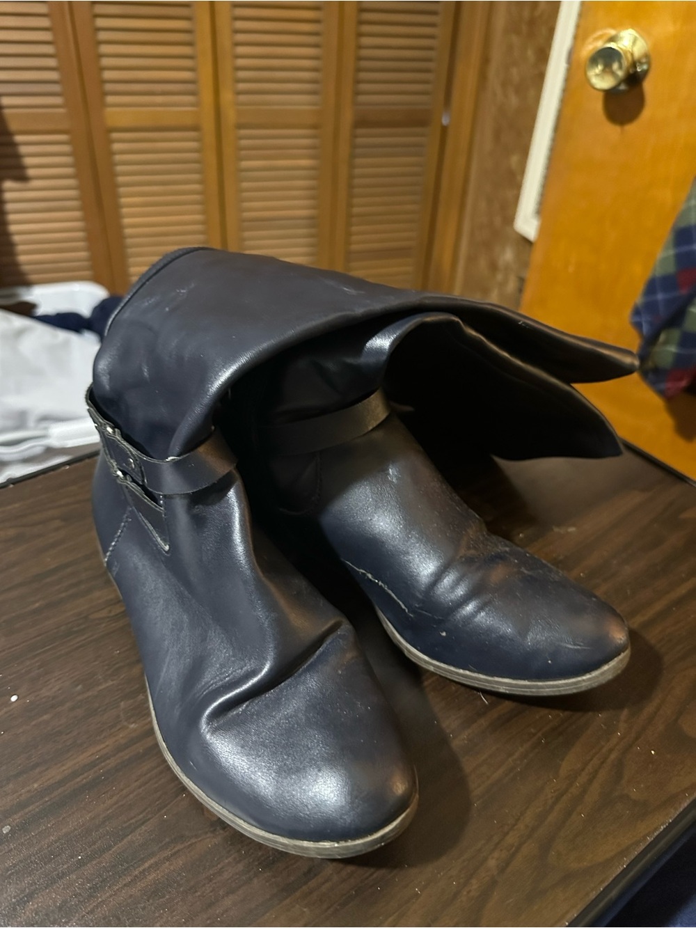 Navy Over The Knee Boots